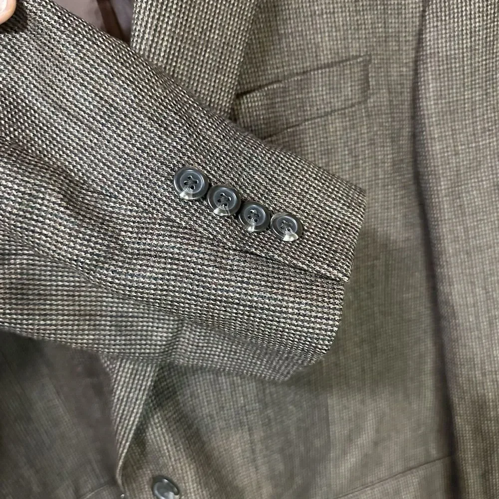 Chaps Ralph Lauren‎ Blazer Sport Coat Mens 44L Brown Wool Two Button Suit Jacket